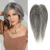 Synthetic Silky Straight Hair Topper for Women 10 Inch